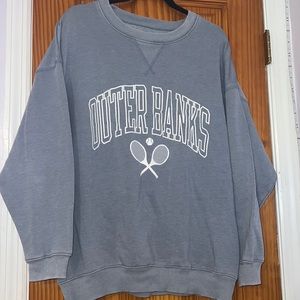 Oversized blue crewneck outer banks